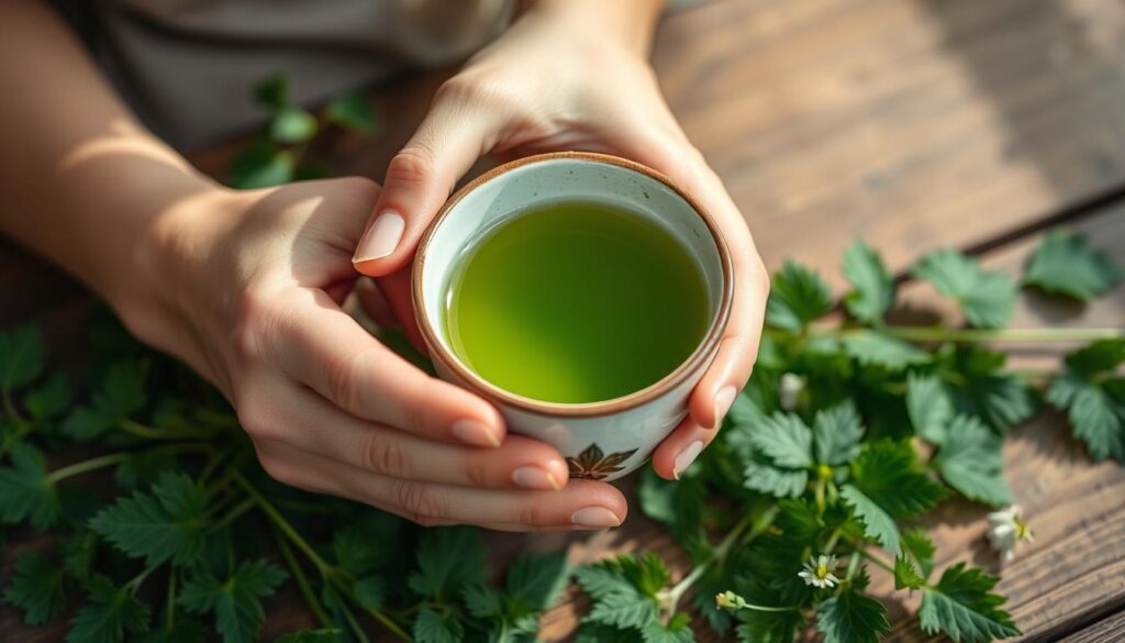 Préparation de tisane ortie Préparation de tisane ortie