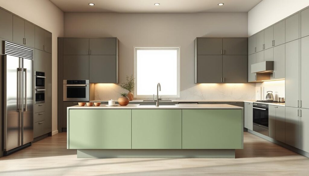 association couleurs cuisine moderne vert sauge